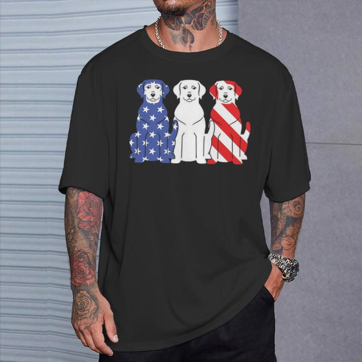 Labrador Retriever American Flag 4Th Of July Dog Graphic T-Shirt Gifts for Him