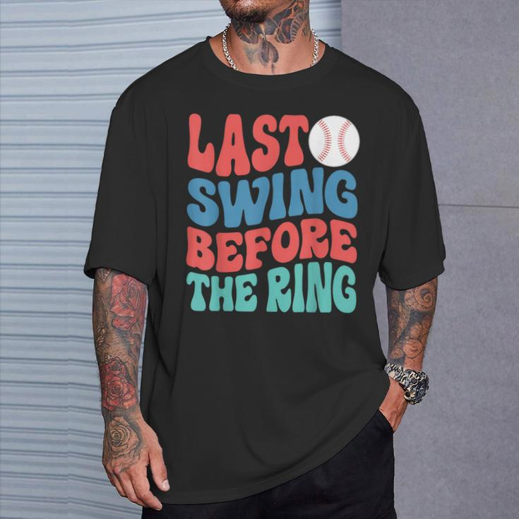 Last Swing Before The Ring Baseball Bachelorette Party T-Shirt Gifts for Him