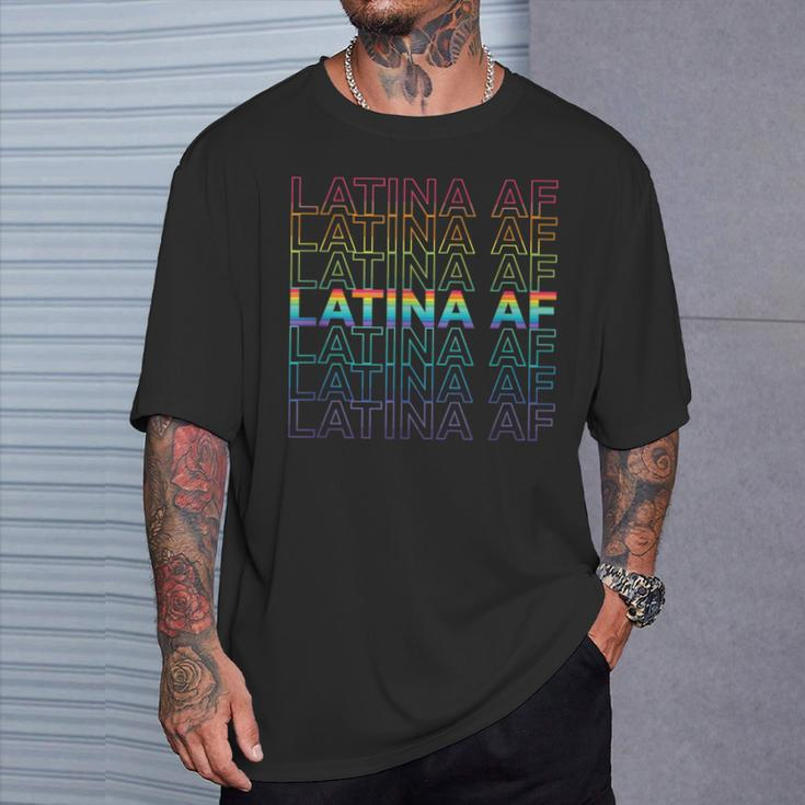 Latina Af Lgbtq Gay Pride Flag Rainbow T-Shirt Gifts for Him