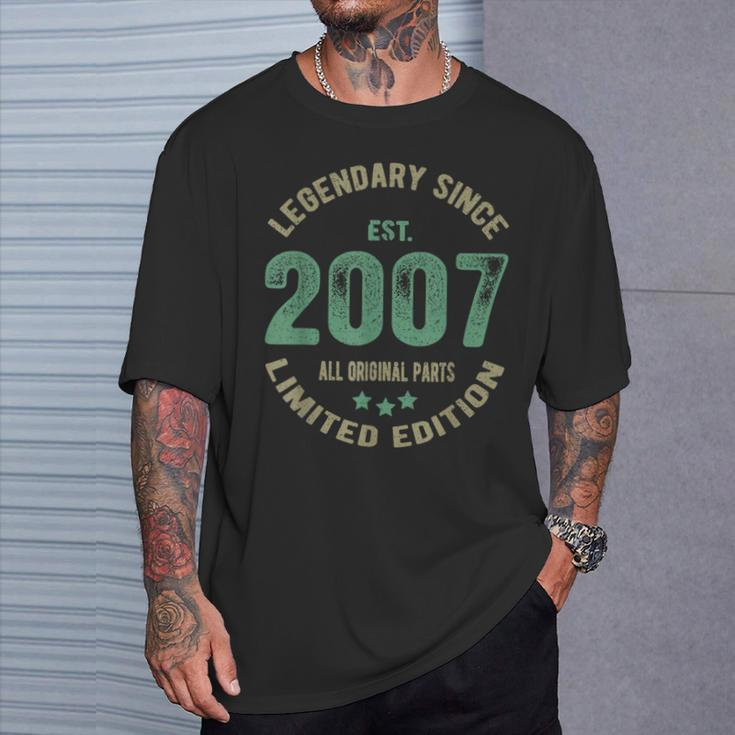 Legend Since 2007 17Th Birthday Retro 17 Years Old Boy T-Shirt Gifts for Him