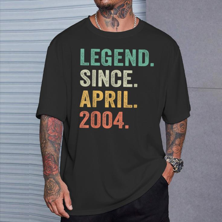 Legend Since April 2004 20Th Birthday Boy 20 Years Old T-Shirt Gifts for Him