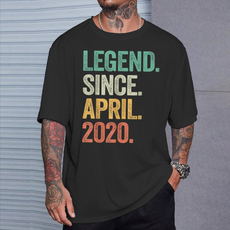 Legend Since April 2020 4Th Birthday Boy 4 Years Old T-Shirt Gifts for Him