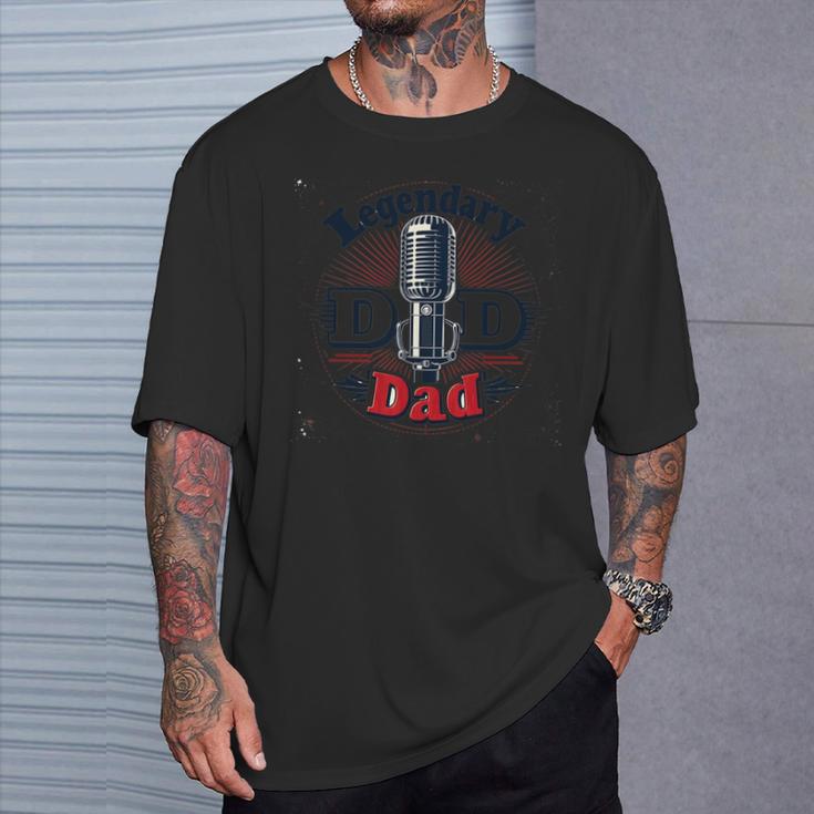 Legendary Dad Old Skool Mic Master & Vintage Vibes T-Shirt Gifts for Him