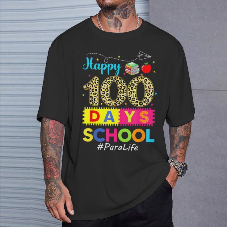 Leopard 100Th Day Of School Para Life 100 Days Smarter T-Shirt Gifts for Him