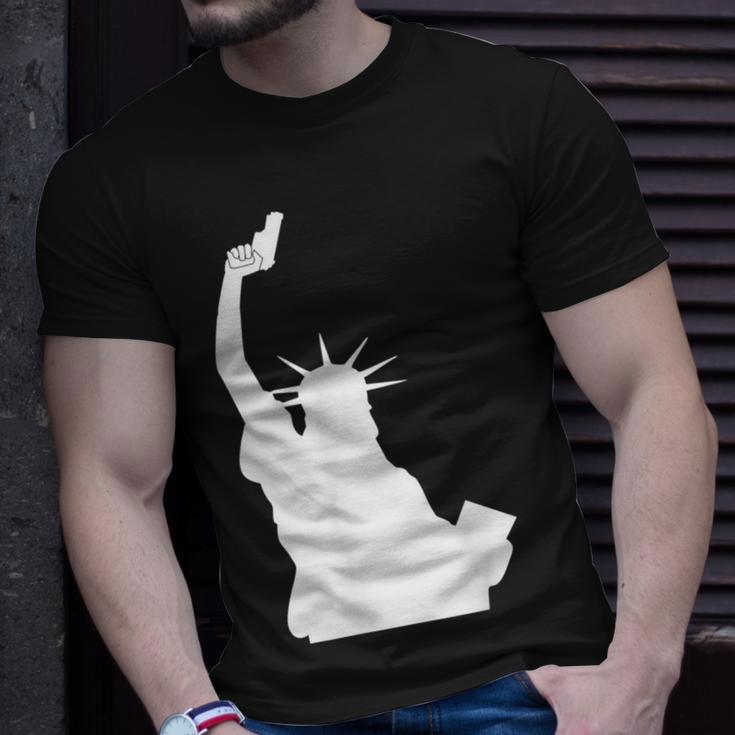 Let Freedom Ring Statue Of Liberty Picture Holding Gun T-Shirt Gifts for Him