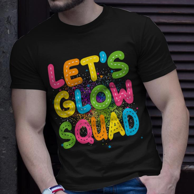 Let Glow Squad Retro Colorful Quote Group Team Tie Dye T-Shirt Gifts for Him