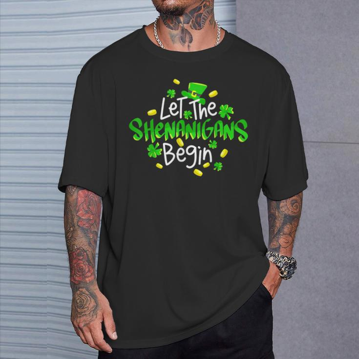 Let The Shenanigans Begin St Patrick's Day T-Shirt Gifts for Him