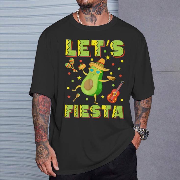 Let's Fiesta Avocado And Tacos Cinco De Mayo T-Shirt Gifts for Him