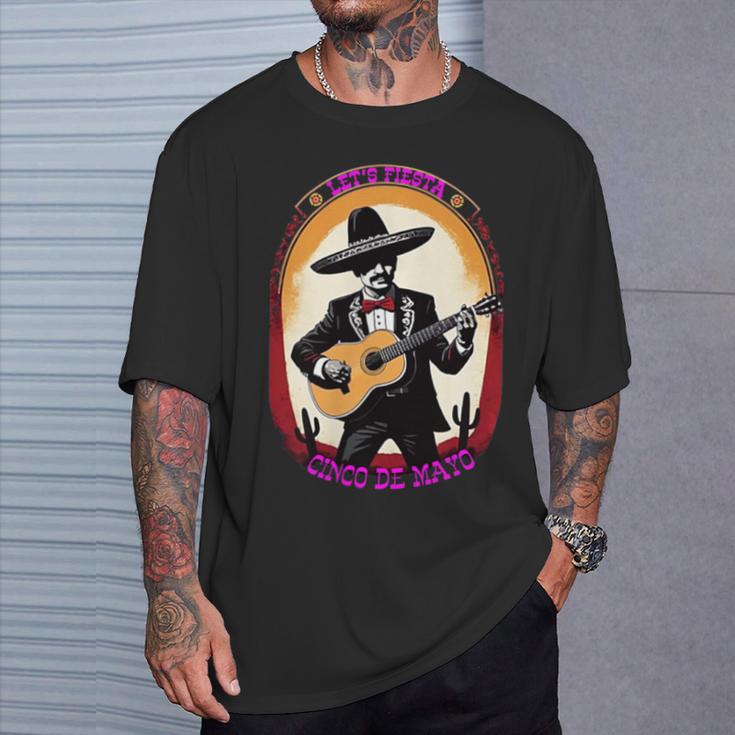 Let's Fiesta Cinco De Mayo Mexican Party Guitar Music Lover T-Shirt Gifts for Him