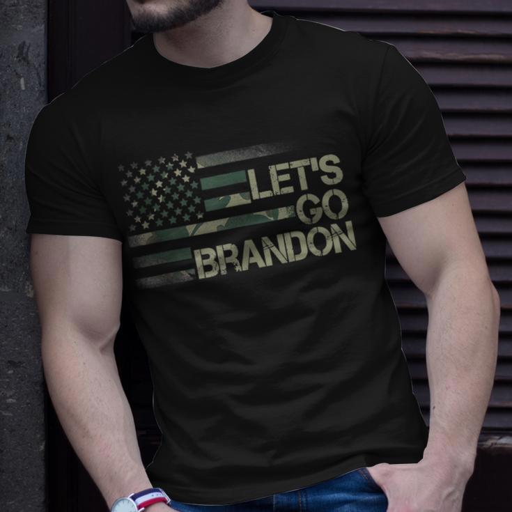 Let's Go Branson Brandon Camouflage Us Flag T-Shirt Gifts for Him