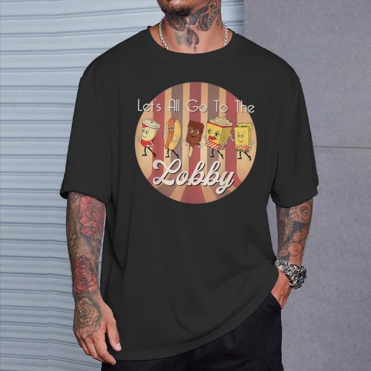 Let's All Go To The Lobby Cute Retro Movie Theatre T-Shirt Gifts for Him