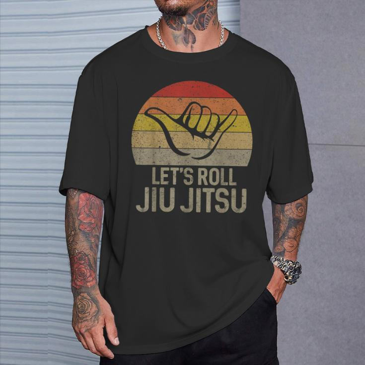 Let's Roll Jiu Jitsu Hand Brazilian Bjj Martial Arts T-Shirt Gifts for Him