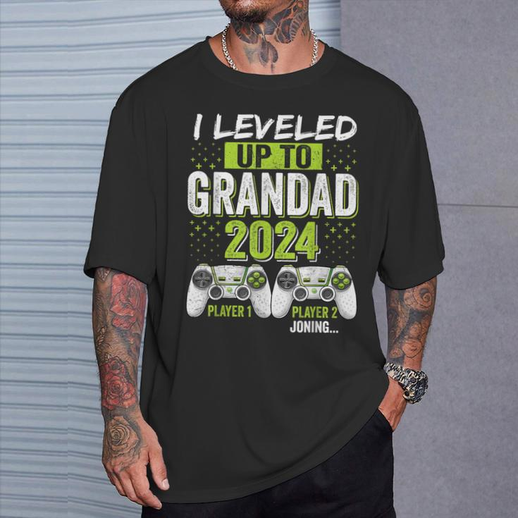 I Leveled Up To Grandad 2024 Soon To Be Grandad Fathers Day T-Shirt Gifts for Him