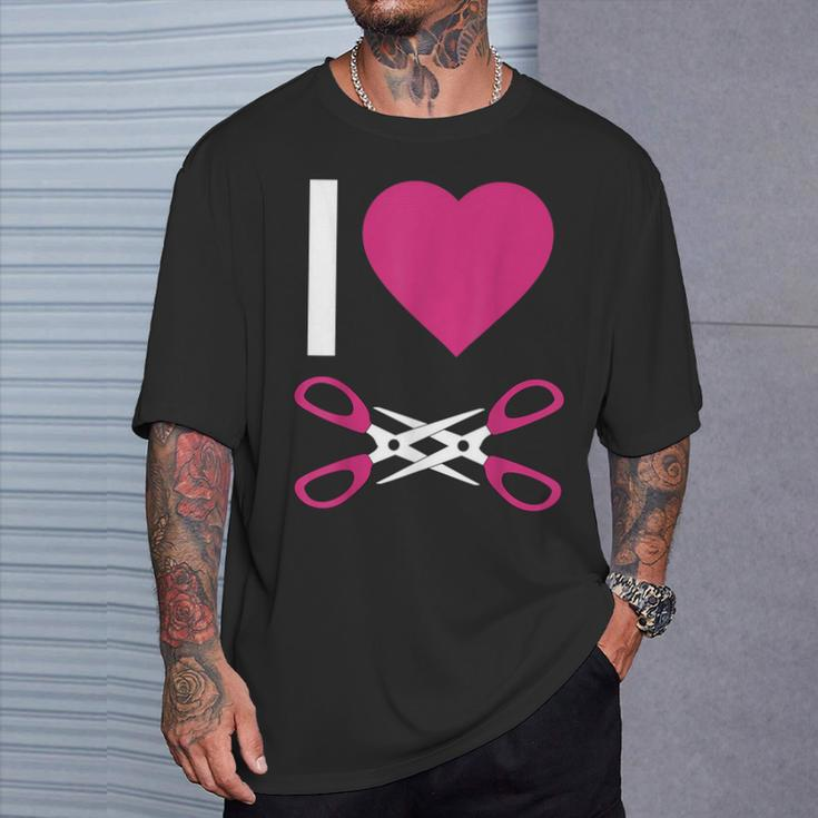 Lgbt Pride Lesbian I Love To Scissor T-Shirt Gifts for Him