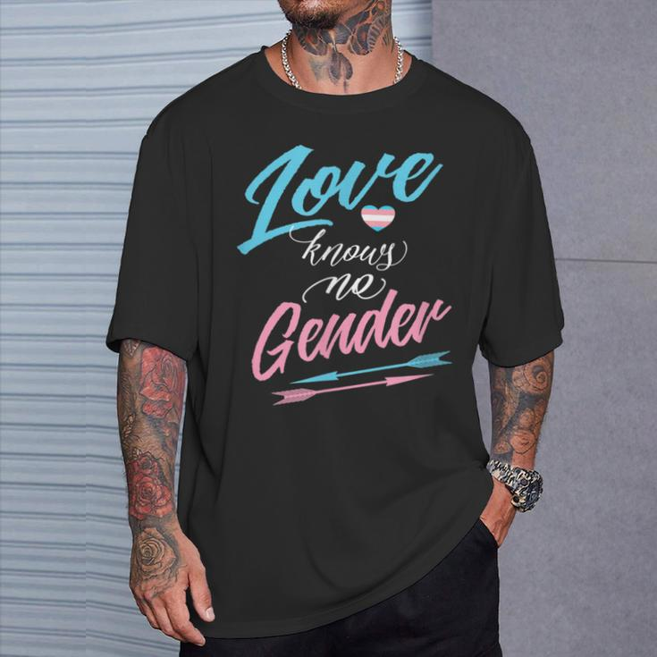 Lgbt Transgender -Love Knows No Gender With Arrows T-Shirt Gifts for Him
