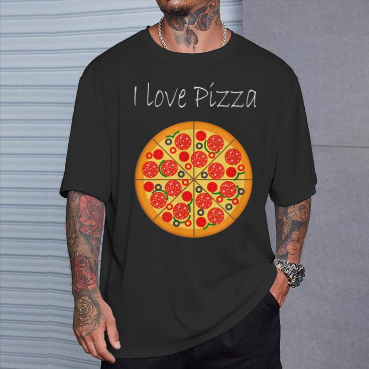 Liebe zur Pizza Grafik T-Shirt, Unisex mit Pizza-Motiv Geschenke für Ihn