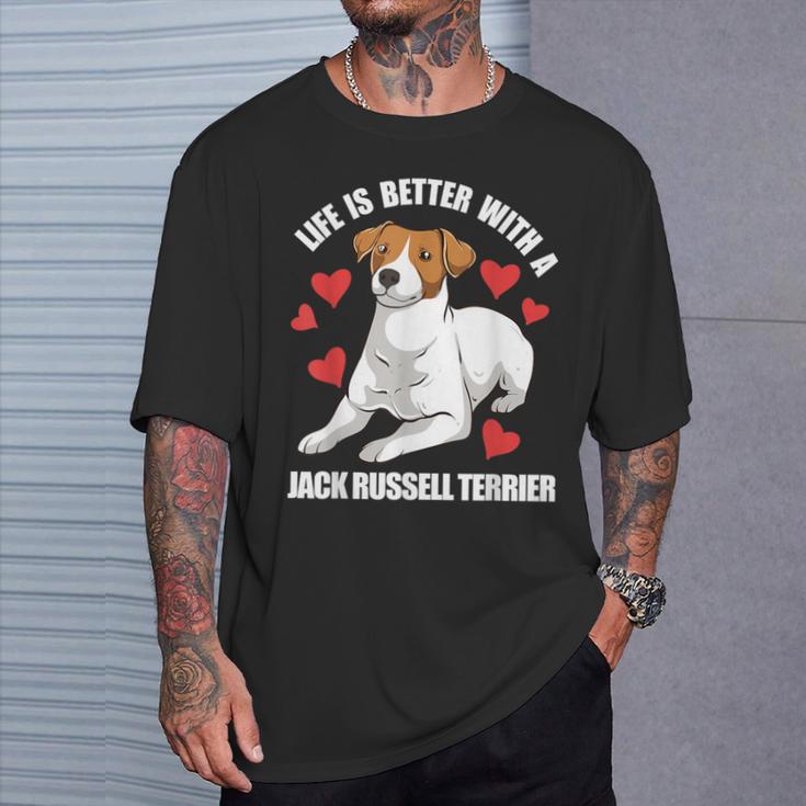 Life Is Better With A Jack Russell Terrier T-Shirt Gifts for Him