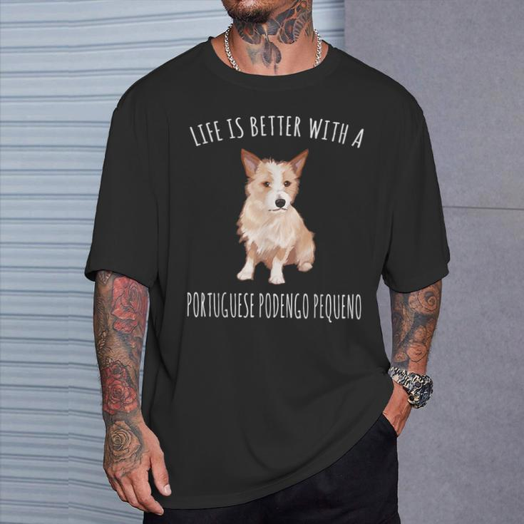 Life Is Better With A Portuguese Podengo Pequeno Dog Lover T-Shirt Gifts for Him