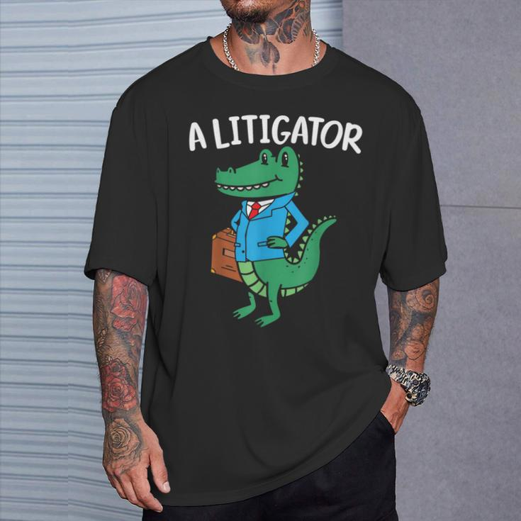A Litigator Alligator Lover Law Justice Attorney Lawyer T-Shirt Gifts for Him