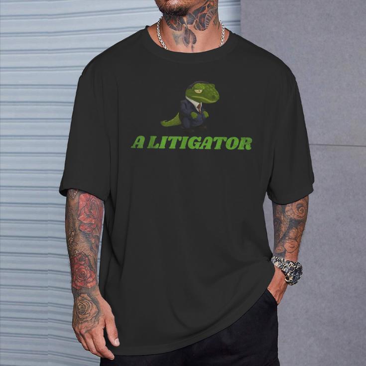 A Litigator Lawyer Alligator Suit T-Shirt Gifts for Him