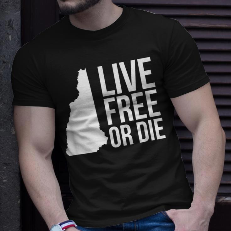 Live Free Or Die Nh Motto New Hampshire Map T-Shirt Gifts for Him