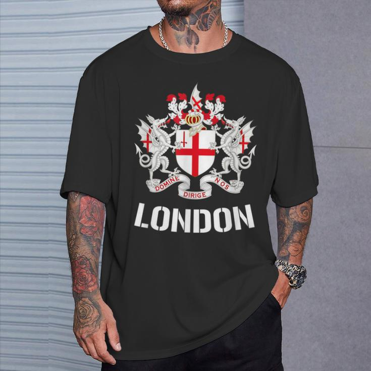 London City Crest Emblem Uk Britain Queen Elizabeth T-Shirt Gifts for Him