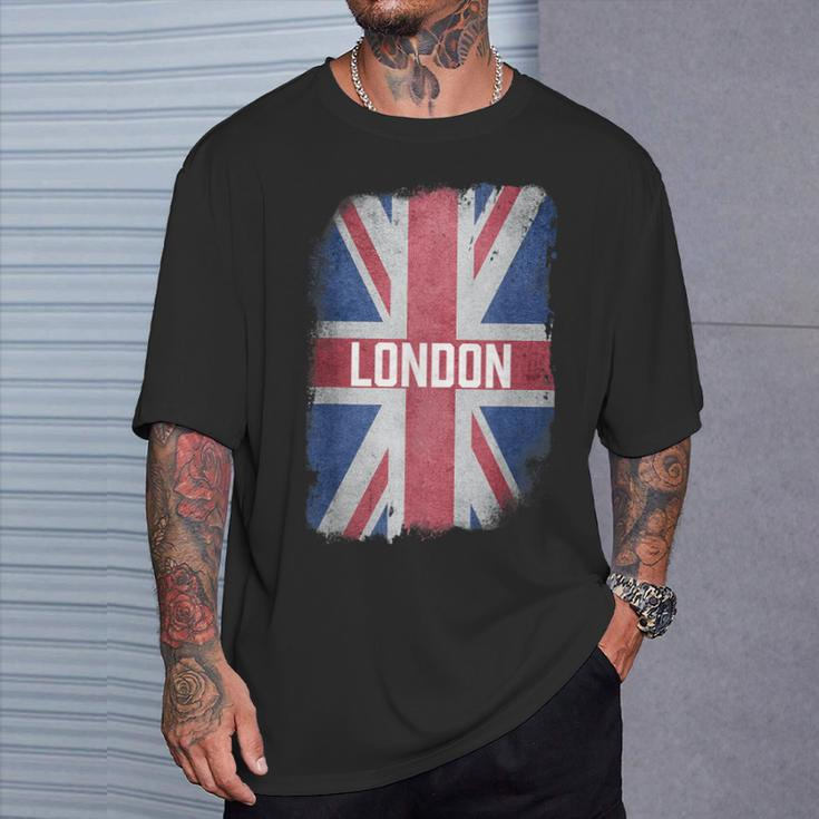 London United Kingdom British Flag Vintage Uk Souvenir T-Shirt Gifts for Him