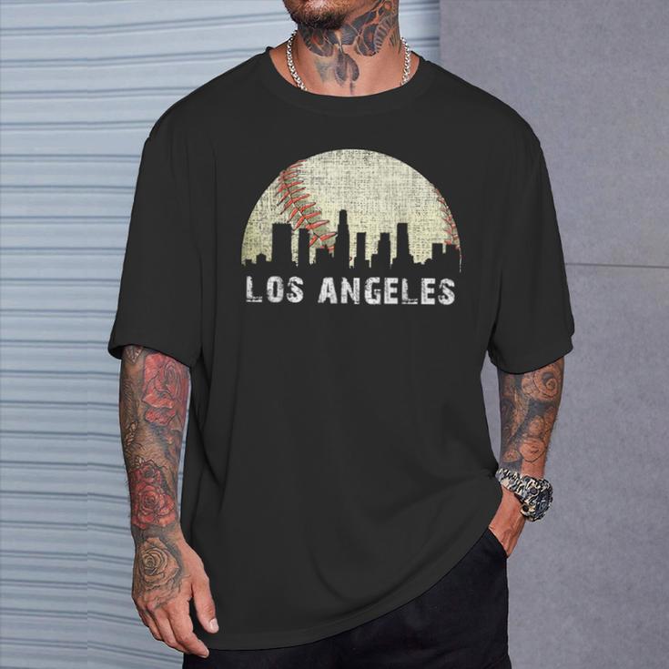 Los Angeles Vintage Baseball Distressed Gameday Retro T-Shirt Gifts for Him