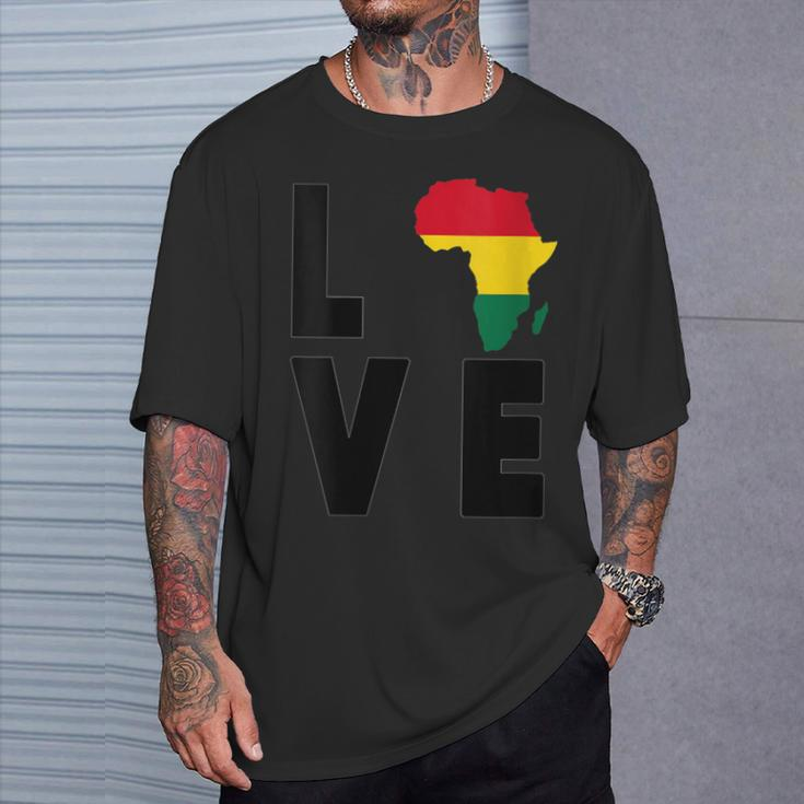 Love Africa Map Afrikan Pride African Diaspora Ancestry T-Shirt Gifts for Him