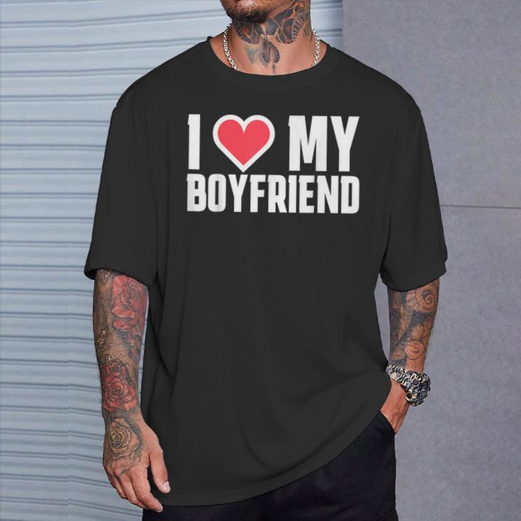 I Love My Bf Boyfriend T-Shirt Gifts for Him