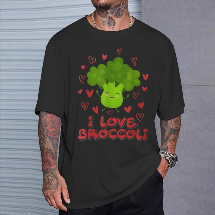 I Love Broccoli S T-Shirt Geschenke für Ihn