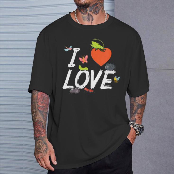 I Love Bugs Entomology Student Insects Studying Lover T-Shirt Gifts for Him