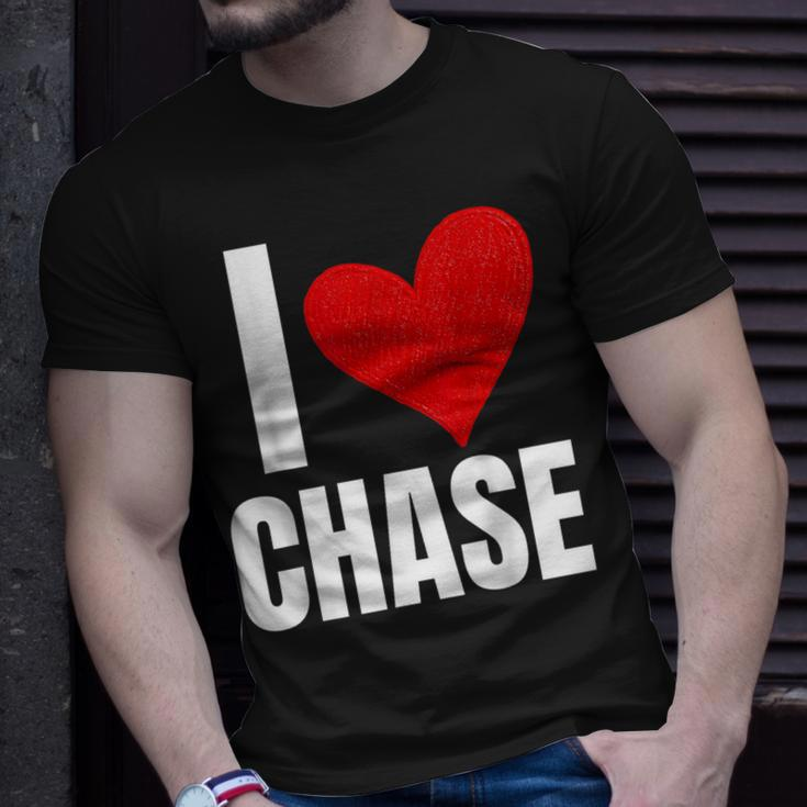 I Love Chase Personalized Personal Name Heart Friend Family T-Shirt Gifts for Him