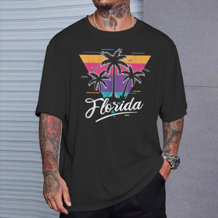 Love Florida Vintage Sunset Style Idea 80S T-Shirt Gifts for Him
