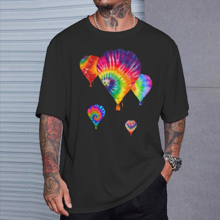 Love Hot Air Balloon Tiedye Ballooning Hobby Wear Dark T-Shirt Gifts for Him