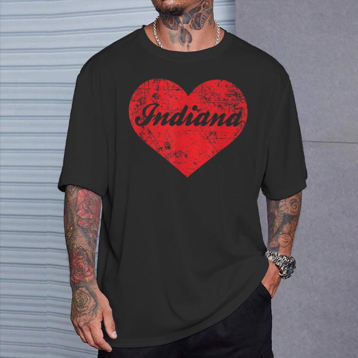 I Love Indiana Heart State Pride Region Midwest T-Shirt Gifts for Him