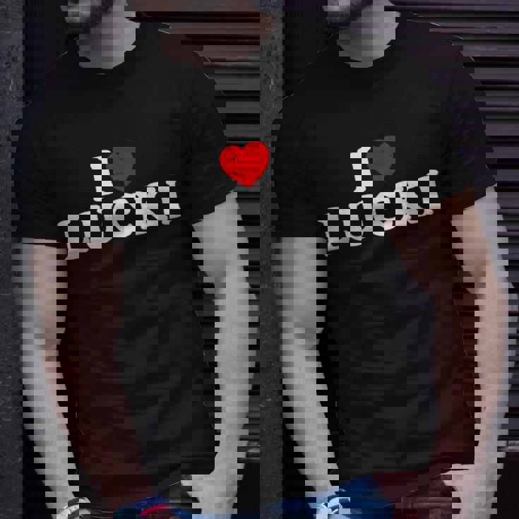 I Love Lucki I Heart Lucki Red Heart T-Shirt Gifts for Him