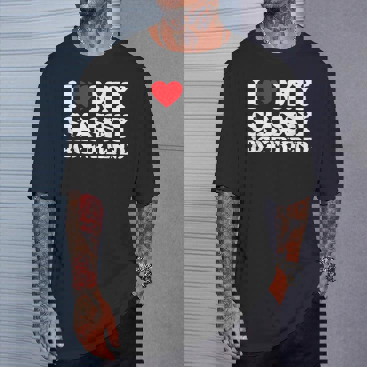 I Love My Sassy Boyfriend I Heart My Sassy Boyfriend T-Shirt Gifts for Him