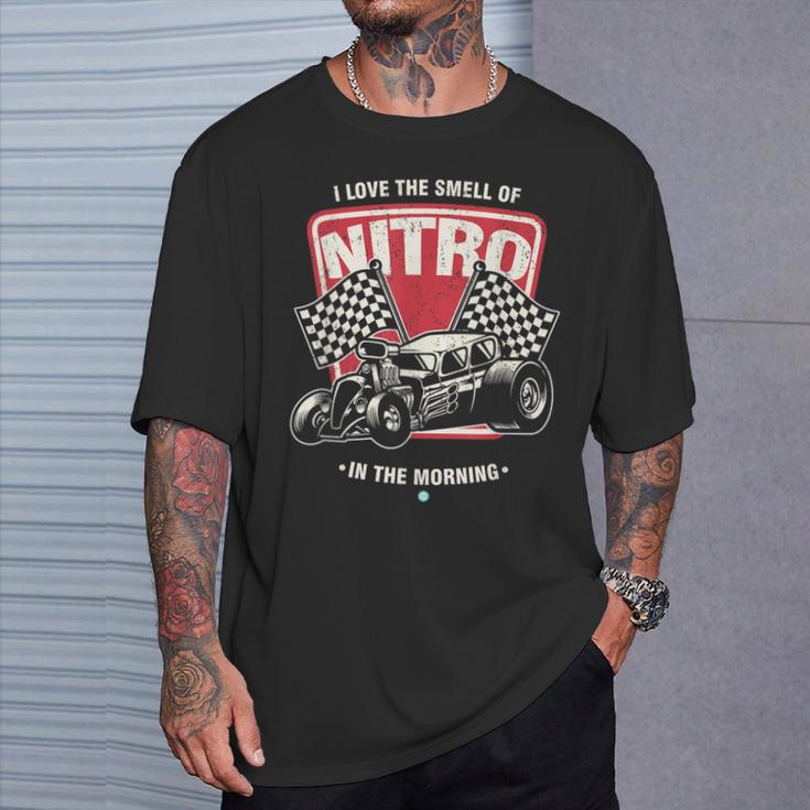 I Love The Smell Of Nitro In The Morning Drag Racing T-Shirt Gifts for Him