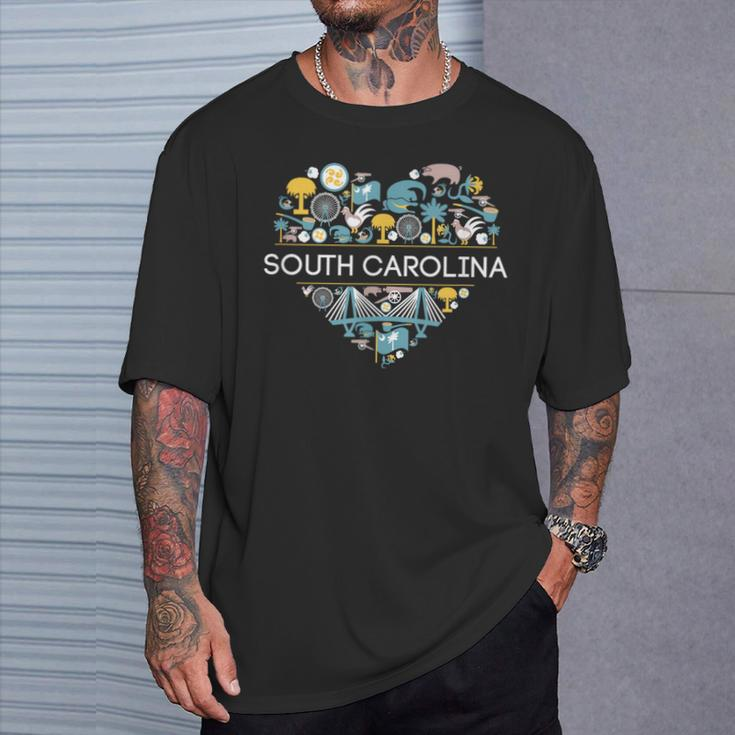 I Love South Carolina Sc Palmetto Pride Southern T-Shirt Gifts for Him