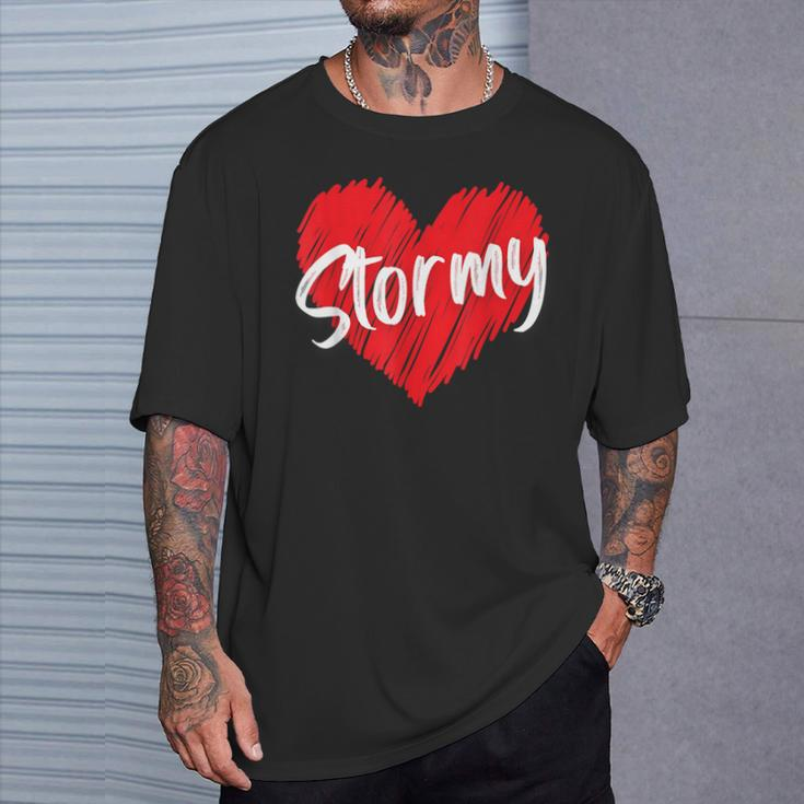 I Love Stormy Heart Personalized Name Stormy T-Shirt Gifts for Him
