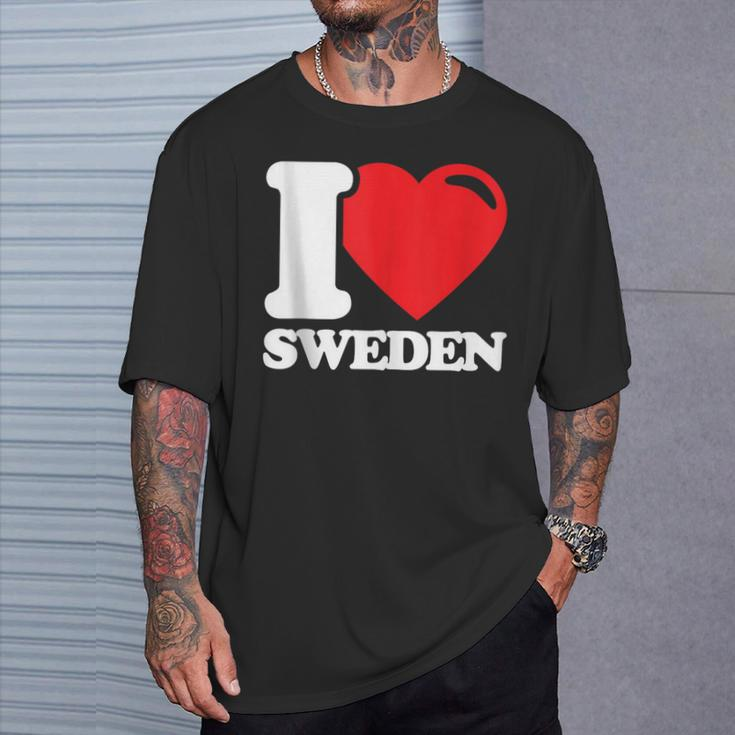 I Love Sweden Heart Flag Scandinavian Nordic Pride T-Shirt Gifts for Him