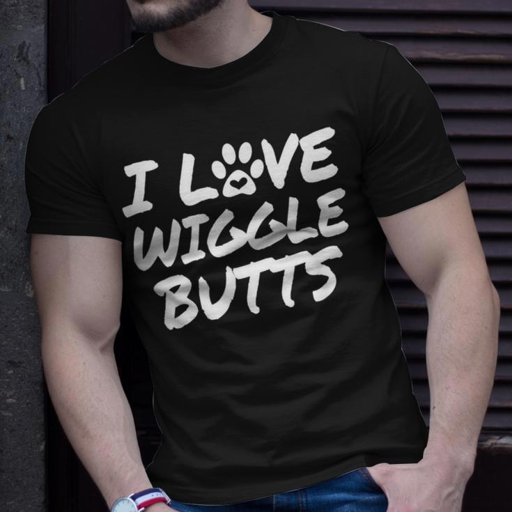 I Love Wiggle Butts Dog Lovers T-Shirt Gifts for Him