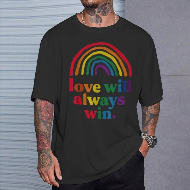 Love Will Always Win Pride Rainbow Kid Child Lgbt Quote Fun T-Shirt Gifts for Him
