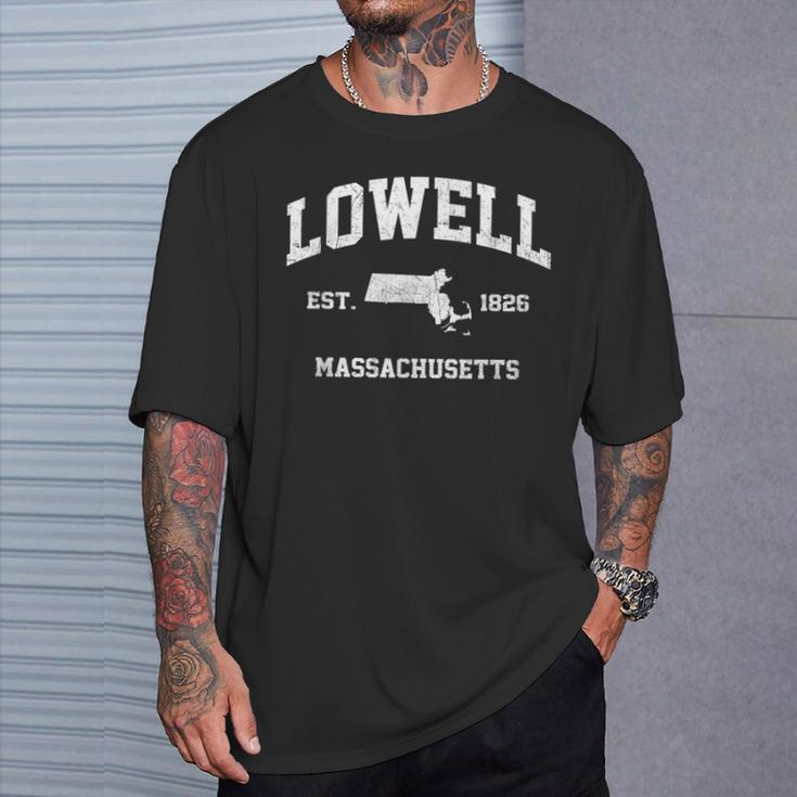 Lowell Massachusetts Ma Vintage State Athletic Style T-Shirt Gifts for Him