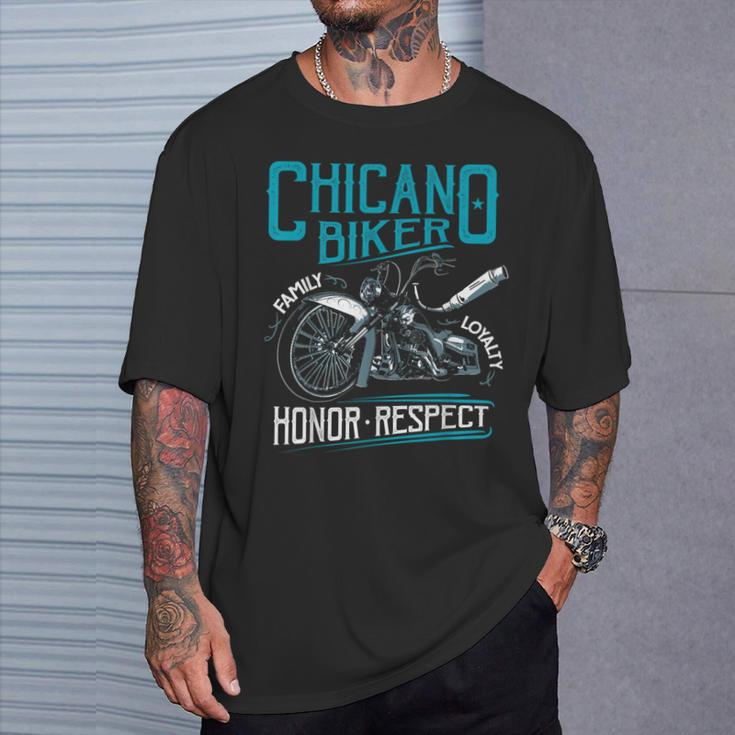 Lowriders Motorcycle Biker Custom Chicano Vintage Mexican T-Shirt Gifts for Him