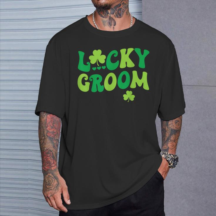 Lucky Groom Bride Couples Matching Wedding St Patrick's Day T-Shirt Gifts for Him