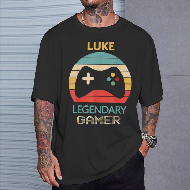 Luke Name Personalised Legendary Gamer T-Shirt Gifts for Him