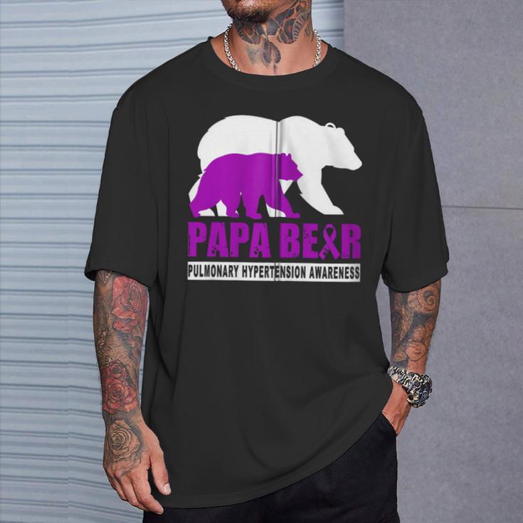 Lungenhochdruck Bewusstsein Papa Bär Unterstützungater Kapuzenjacke T-Shirt Geschenke für Ihn