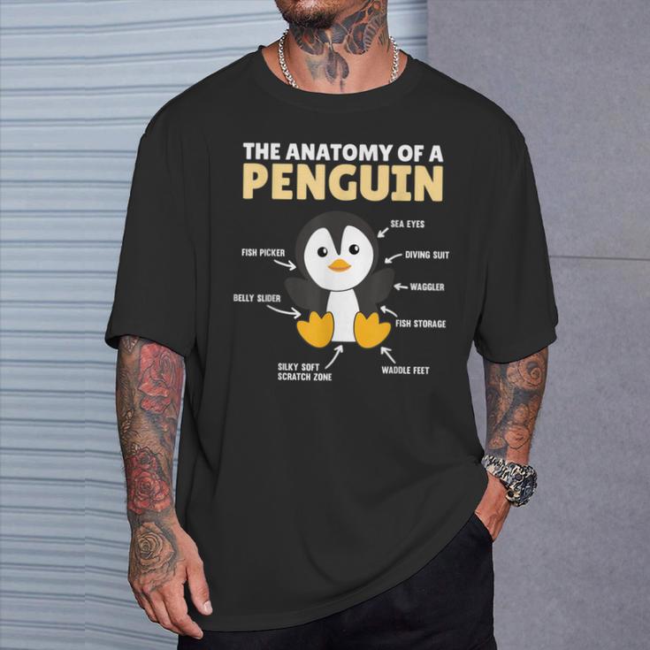 Lustige Erklärung Eines Pinguins Anatomie Eines Pinguins T-Shirt Geschenke für Ihn